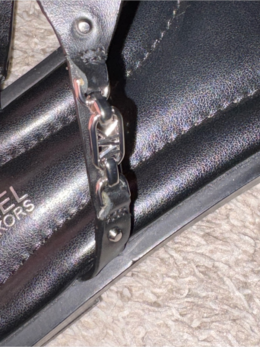 Michael Kors Black Leather Sandal - Picture 5 of 5